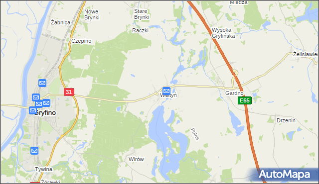mapa Wełtyń, Wełtyń na mapie Targeo