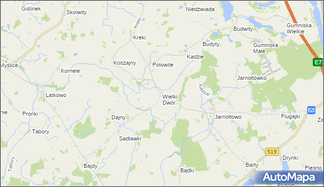mapa Wielki Dwór, Wielki Dwór na mapie Targeo