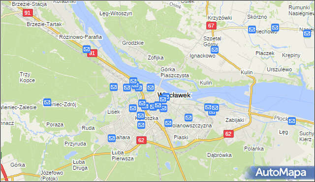mapa Włocławka, Włocławek na mapie Targeo