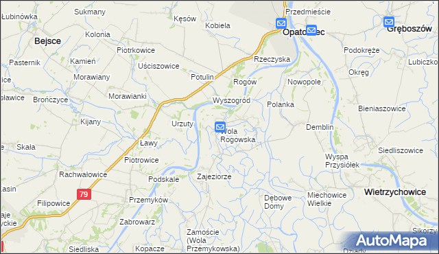 mapa Wola Rogowska, Wola Rogowska na mapie Targeo
