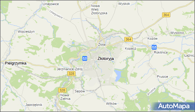 mapa Złotoryja, Złotoryja na mapie Targeo