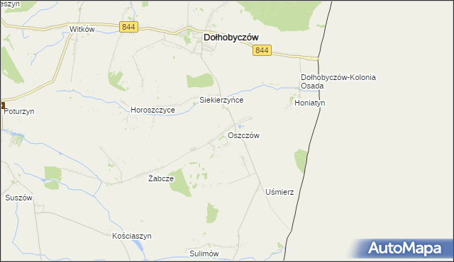 mapa Oszczów, Oszczów na mapie Targeo