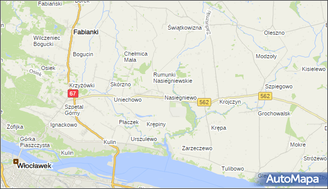 mapa Nasiegniewo, Nasiegniewo na mapie Targeo