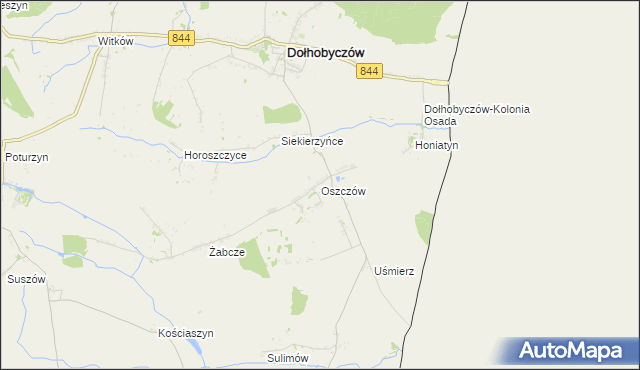 mapa Oszczów, Oszczów na mapie Targeo