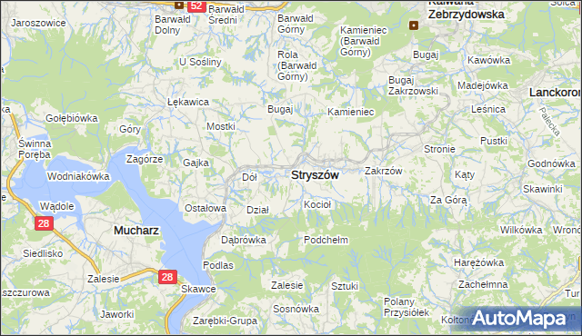 mapa Stryszów, Stryszów na mapie Targeo