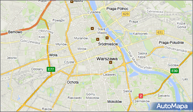 mapa Warszawy, Warszawa na mapie Targeo