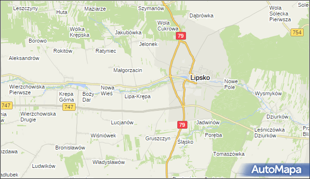 mapa Babilon gmina Lipsko, Babilon gmina Lipsko na mapie Targeo