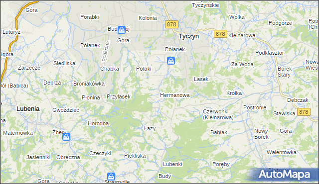 mapa Hermanowa, Hermanowa na mapie Targeo
