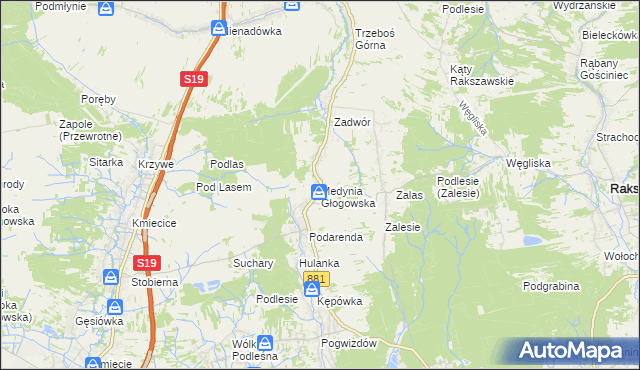 mapa Medynia Głogowska, Medynia Głogowska na mapie Targeo