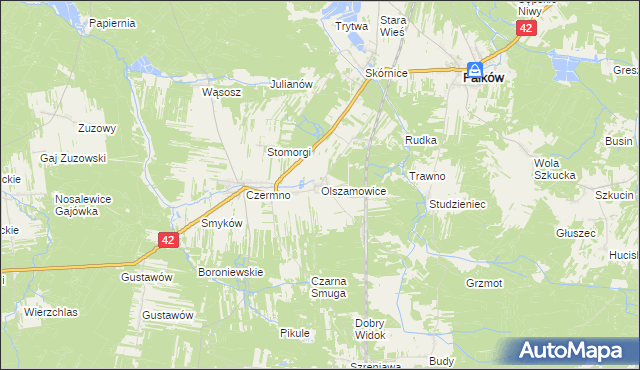 mapa Olszamowice, Olszamowice na mapie Targeo