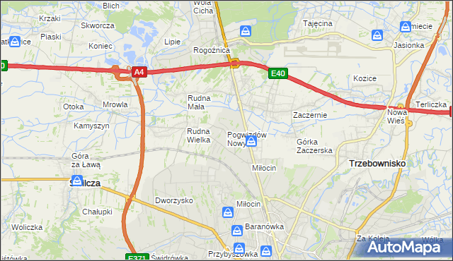 mapa Pogwizdów Nowy, Pogwizdów Nowy na mapie Targeo