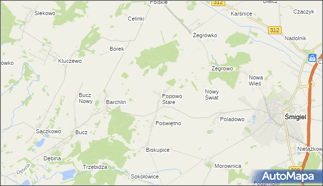 mapa Popowo Stare, Popowo Stare na mapie Targeo