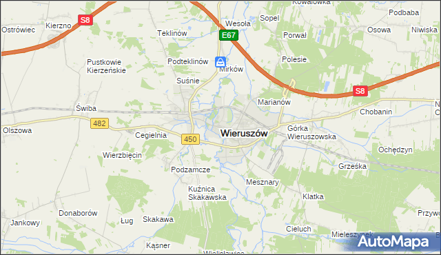 mapa Wieruszów, Wieruszów na mapie Targeo