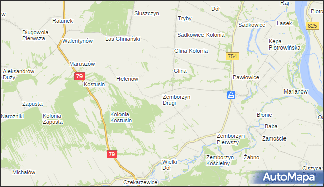 mapa Zemborzyn Drugi, Zemborzyn Drugi na mapie Targeo