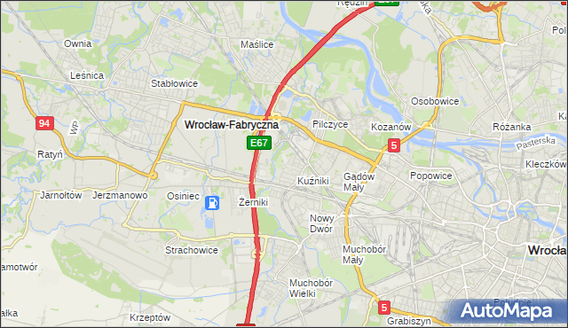 mapa Fabryczna, Fabryczna na mapie Targeo