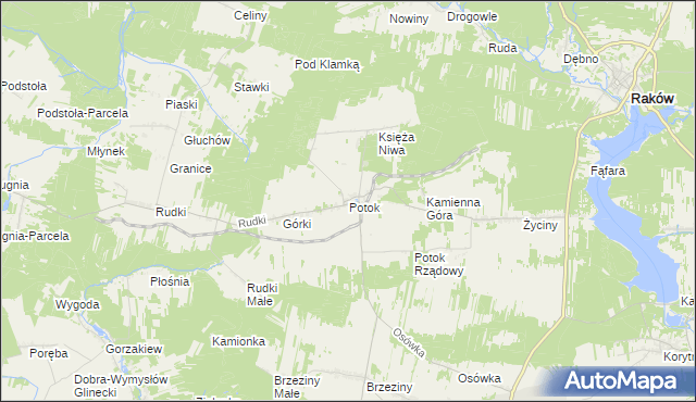 mapa Potok gmina Szydłów, Potok gmina Szydłów na mapie Targeo