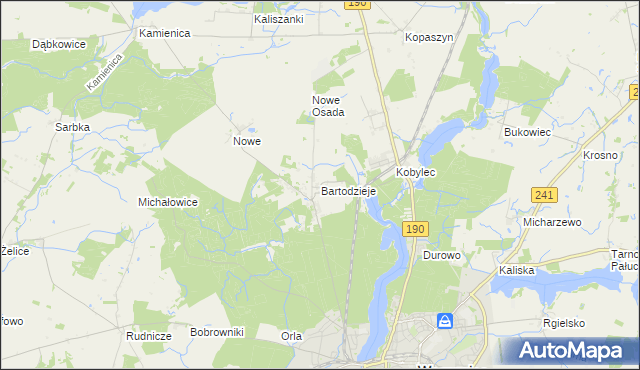 mapa Bartodzieje gmina Wągrowiec, Bartodzieje gmina Wągrowiec na mapie Targeo