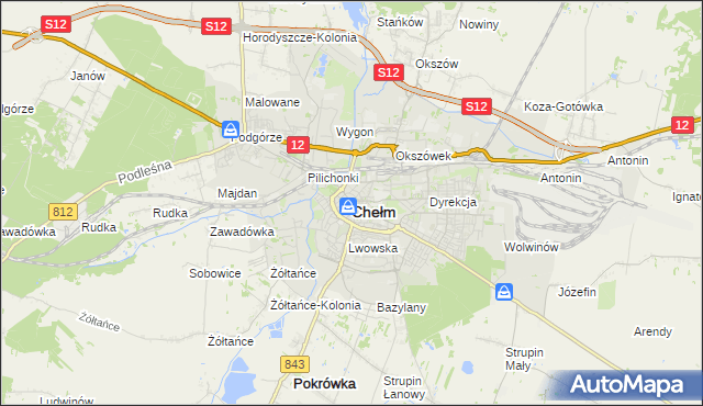 mapa Chełma, Chełm na mapie Targeo