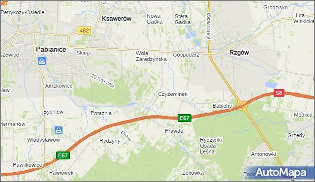 mapa Czyżeminek, Czyżeminek na mapie Targeo