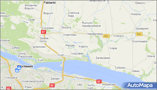 mapa Krępiny Kolonia, Krępiny Kolonia na mapie Targeo