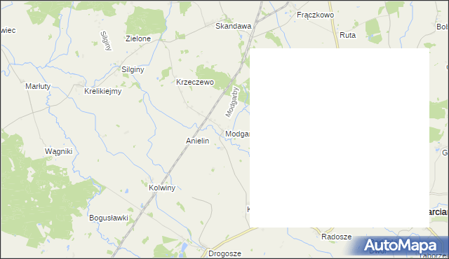 mapa Modgarby, Modgarby na mapie Targeo