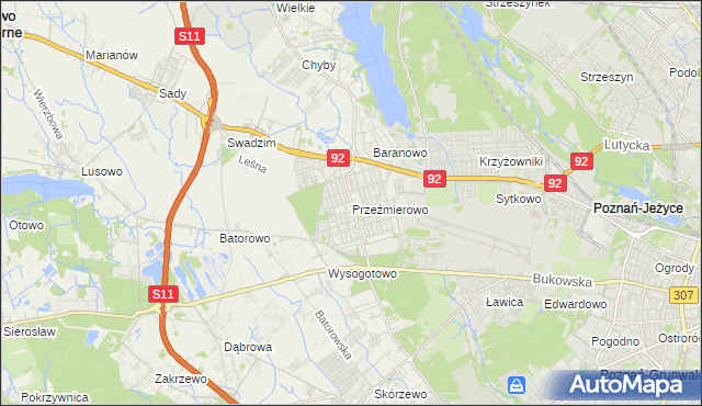 mapa Przeźmierowo, Przeźmierowo na mapie Targeo