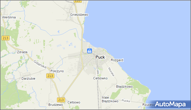 mapa Puck, Puck na mapie Targeo
