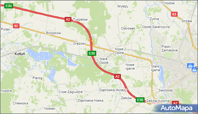 mapa Stare Opole, Stare Opole na mapie Targeo