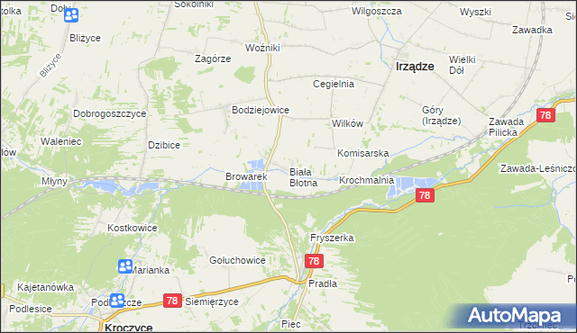 mapa Biała Błotna, Biała Błotna na mapie Targeo