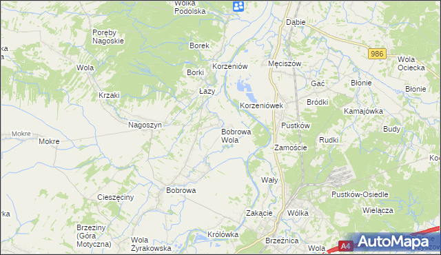 mapa Bobrowa Wola, Bobrowa Wola na mapie Targeo