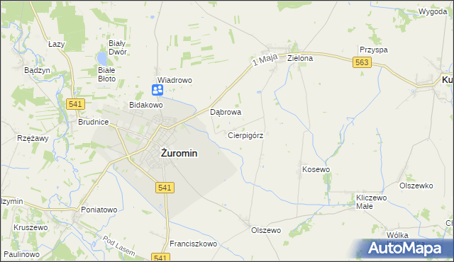 mapa Cierpigórz gmina Żuromin, Cierpigórz gmina Żuromin na mapie Targeo