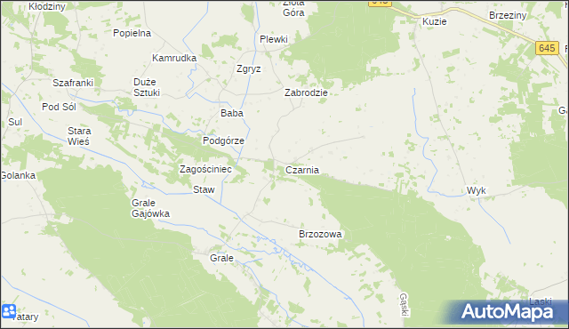 mapa Czarnia gmina Kadzidło, Czarnia gmina Kadzidło na mapie Targeo
