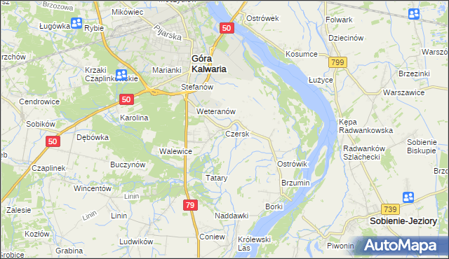 mapa Czersk gmina Góra Kalwaria, Czersk gmina Góra Kalwaria na mapie Targeo