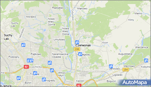 mapa Czerwonak, Czerwonak na mapie Targeo
