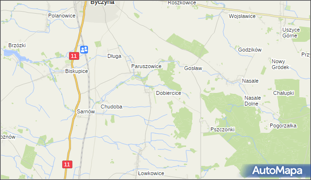 mapa Dobiercice, Dobiercice na mapie Targeo