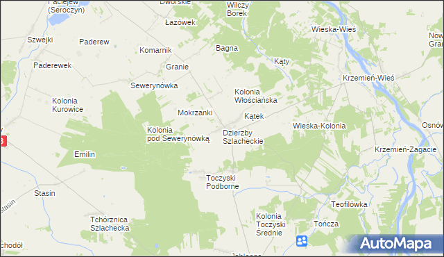 mapa Dzierzby Szlacheckie, Dzierzby Szlacheckie na mapie Targeo