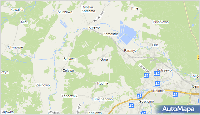 mapa Góra gmina Wejherowo, Góra gmina Wejherowo na mapie Targeo