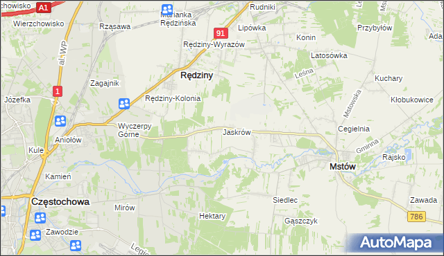 mapa Jaskrów, Jaskrów na mapie Targeo