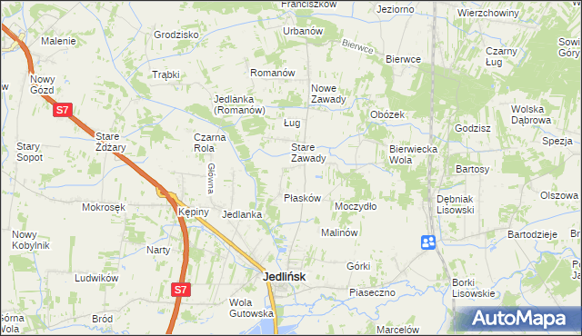 mapa Józefów gmina Jedlińsk, Józefów gmina Jedlińsk na mapie Targeo