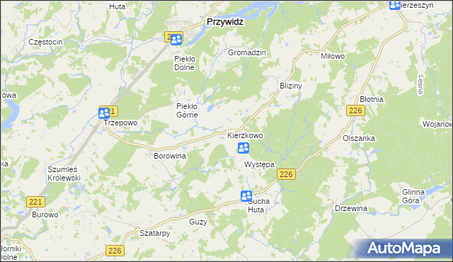 mapa Kierzkowo gmina Przywidz, Kierzkowo gmina Przywidz na mapie Targeo