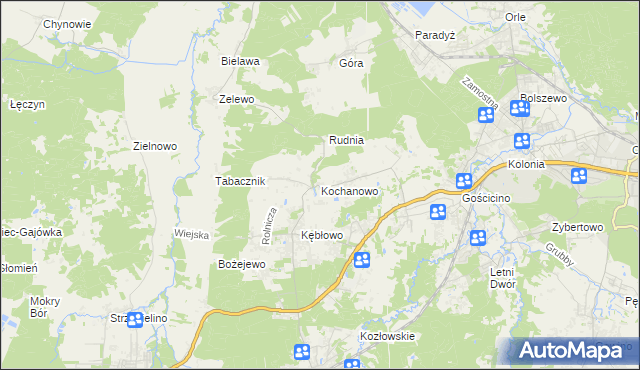 mapa Kochanowo gmina Luzino, Kochanowo gmina Luzino na mapie Targeo