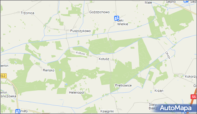 mapa Kotusz, Kotusz na mapie Targeo