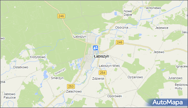 mapa Łabiszyn powiat żniński, Łabiszyn powiat żniński na mapie Targeo