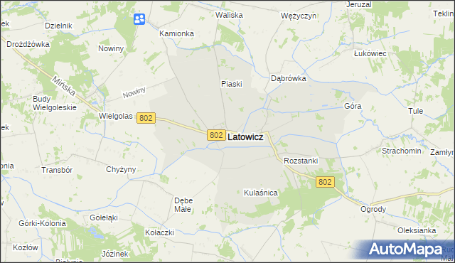 mapa Latowicz, Latowicz na mapie Targeo