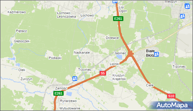 mapa Murowaniec gmina Białe Błota, Murowaniec gmina Białe Błota na mapie Targeo