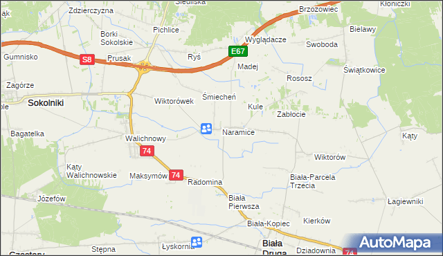 mapa Naramice, Naramice na mapie Targeo