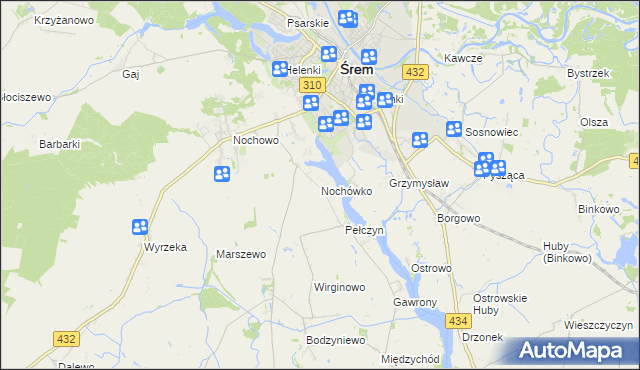 mapa Nochówko, Nochówko na mapie Targeo