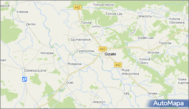 mapa Nowa Wieś gmina Gizałki, Nowa Wieś gmina Gizałki na mapie Targeo