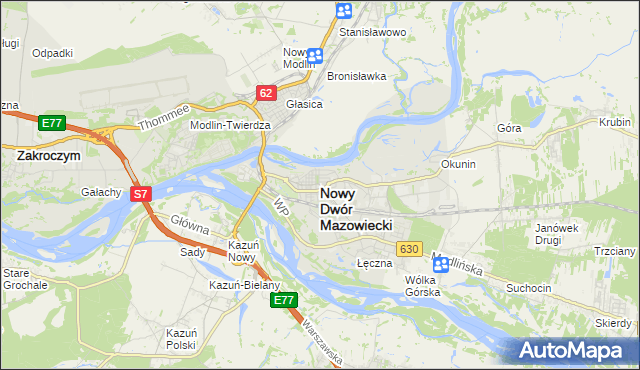 mapa Nowy Dwór Mazowiecki, Nowy Dwór Mazowiecki na mapie Targeo