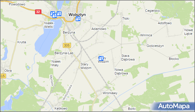 mapa Nowy Widzim, Nowy Widzim na mapie Targeo